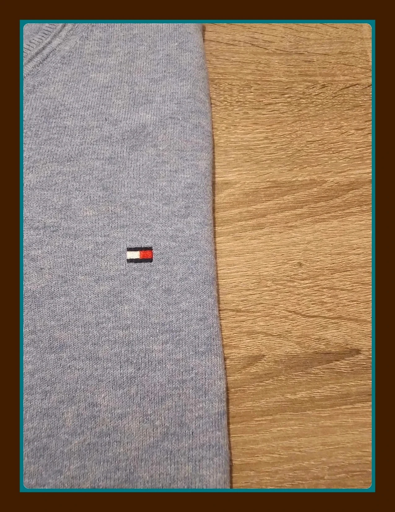 Pull azul claro con cuello en V Tommy Hilfiger de algodón premium talla M – photo 4